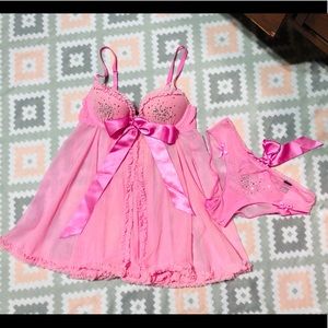 Victoria’s Secret Babydoll Sexy Lil Thing 34B Set